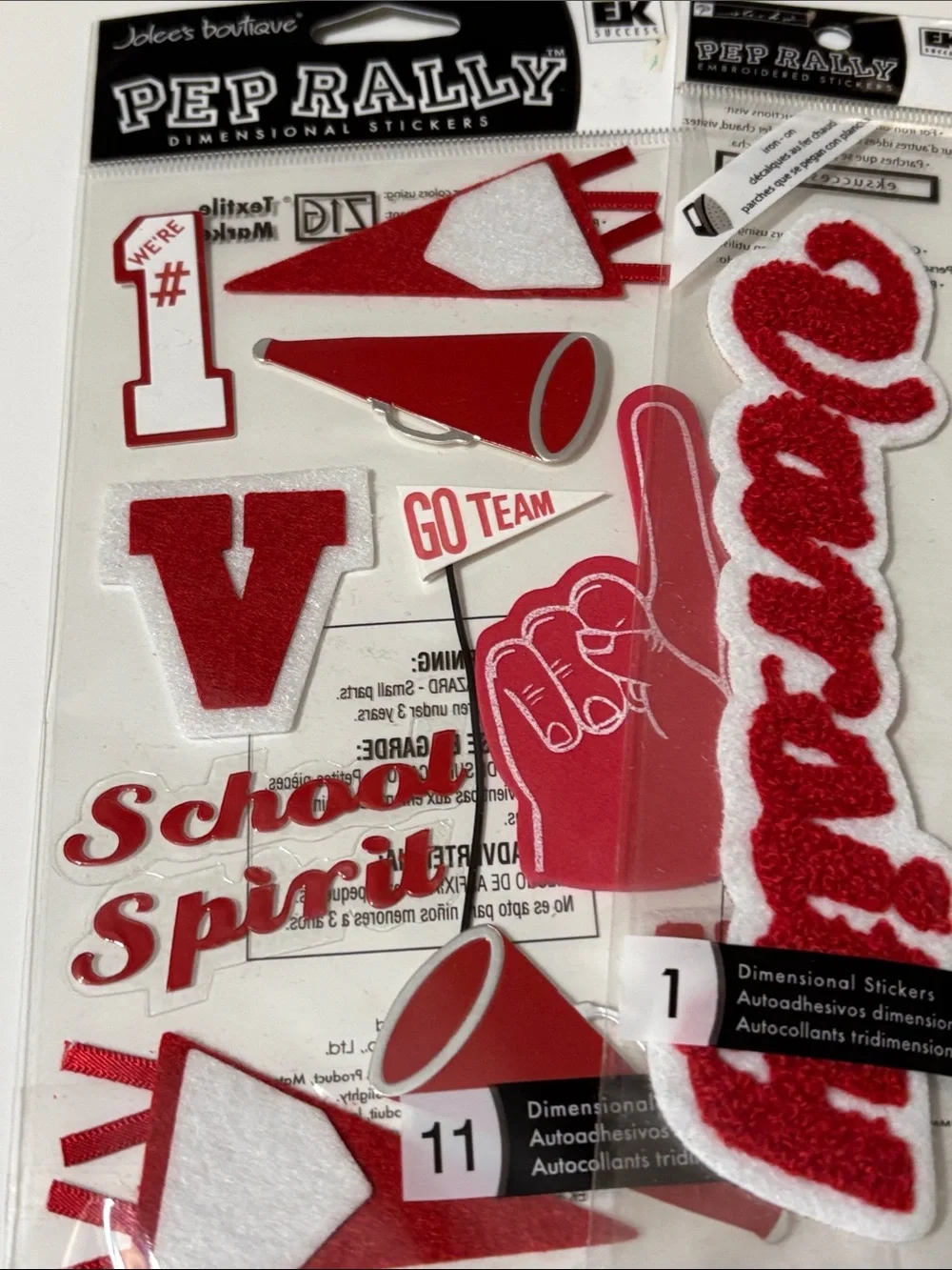 Jolee's Boutique RED SCHOOL SPIRIT Scrapbook Dimensional Stickers Varsity